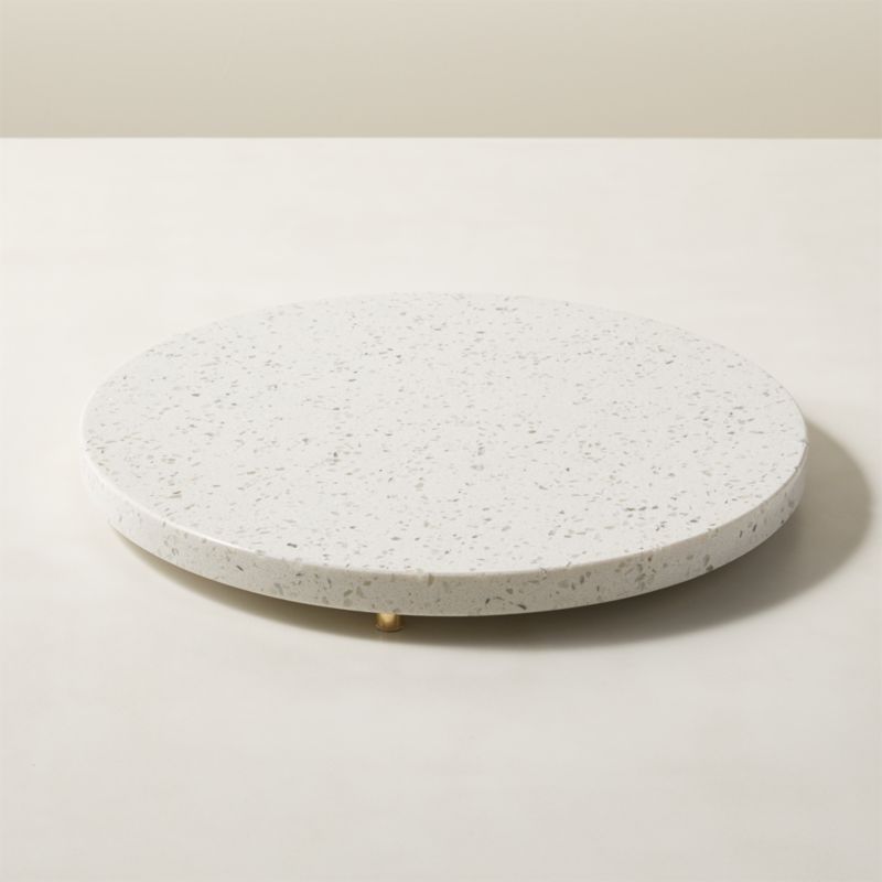 Round Serving Platters Cb2 Terrazzo White Round Serving Platter