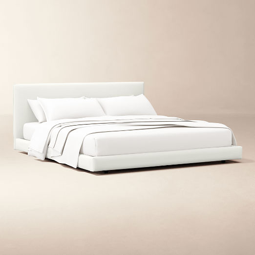 Facade Soft White Upholstered Bed