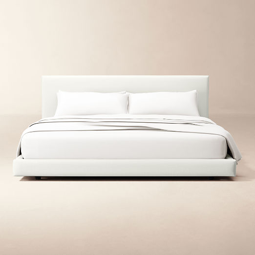 Facade Soft White Upholstered Bed
