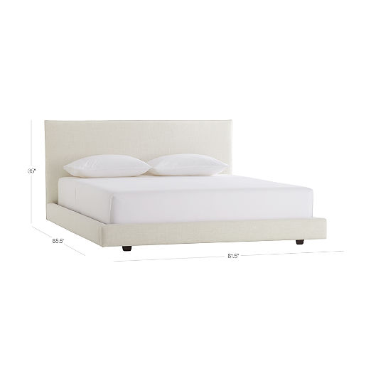Facade Soft White Upholstered Bed