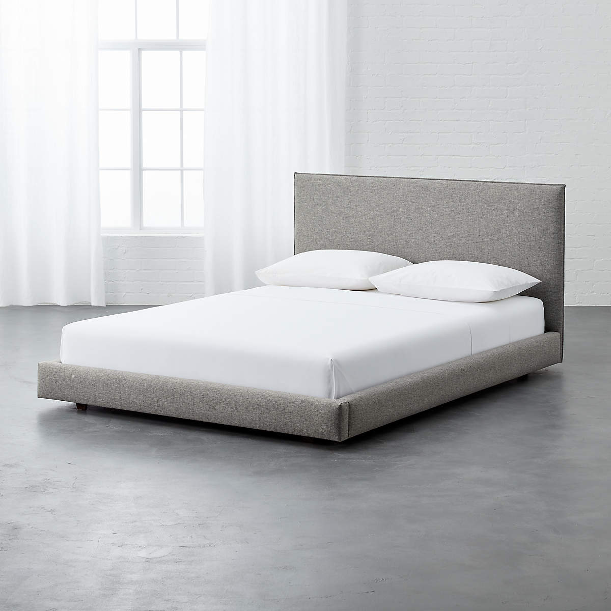 Facade Grey Tweed Full Bed + Reviews | CB2