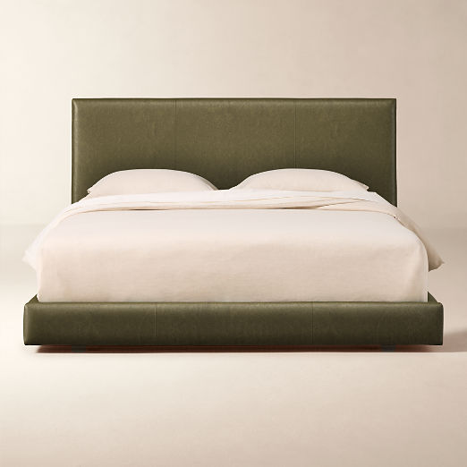 Facade Leather Upholstered Full Bed