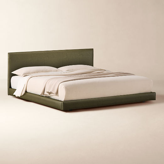 Facade Leather Upholstered King Bed