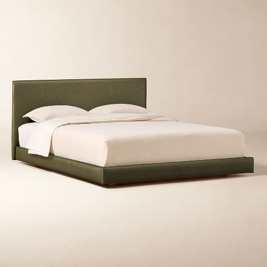 Facade Leather Upholstered Queen Bed