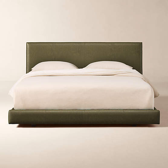 Facade Leather Upholstered Queen Bed