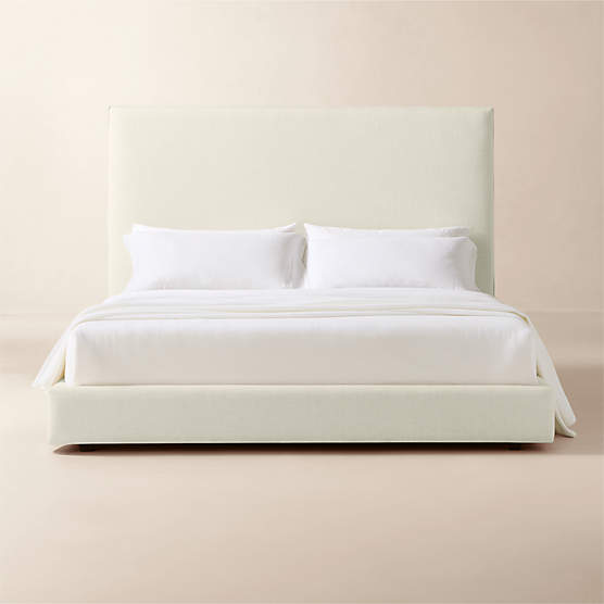 Facade Warm White King Bed with 60" Headboard