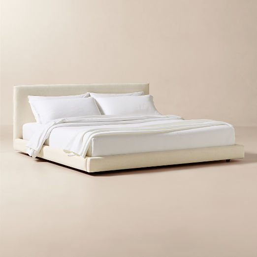 Facade Soft White Upholstered King Bed