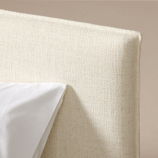 Facade Soft White Upholstered King Bed