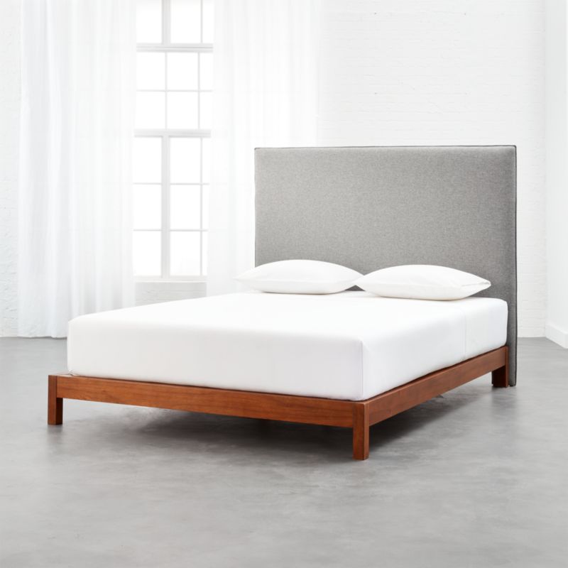 Façade Tall Grey Headboard Queen Wood Frame Reviews Cb2