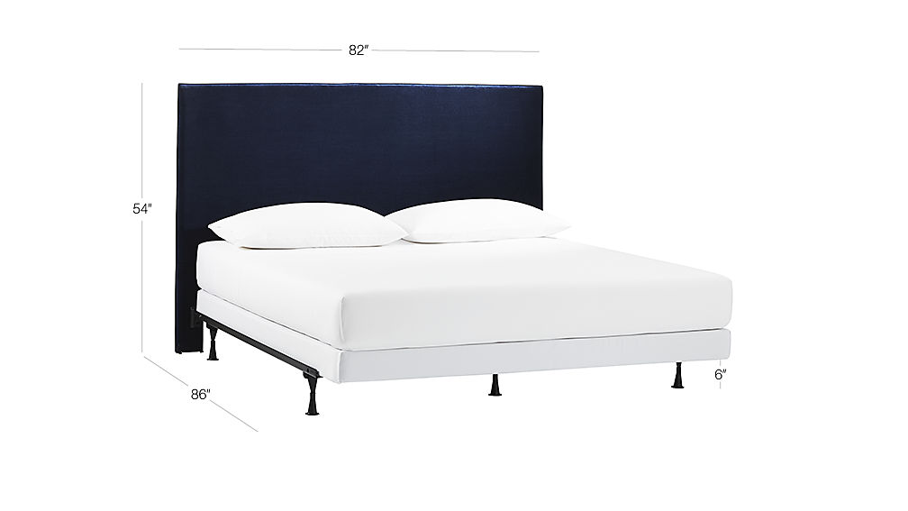 Façade Tall Navy Velvet Headboard King Adjule Metal Frame Tap To Zoom Image With Dimension For Façade Tall Navy Velvet Headboard King Adjule Metal Frame