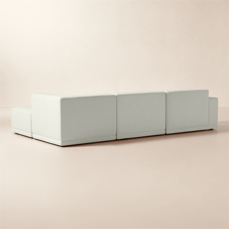 Faible 4-Piece L-Shaped White Performance Linen Standard Depth Sectional Sofa with Left Arm - image 6 of 16