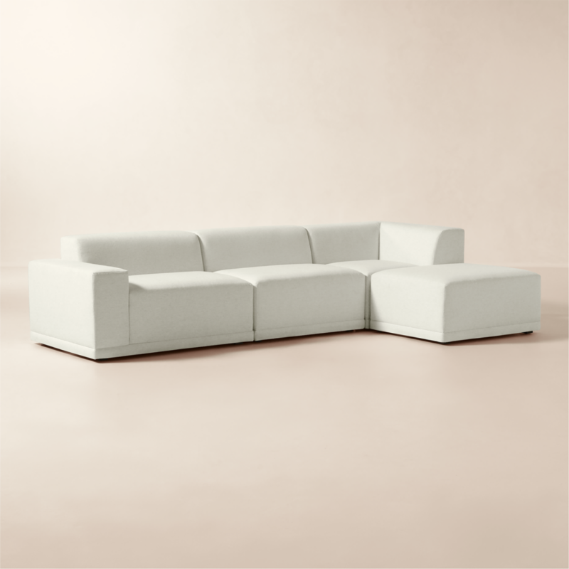Faible 4-Piece L-Shaped White Performance Linen Standard Depth Sectional Sofa with Left Arm - image 4 of 16