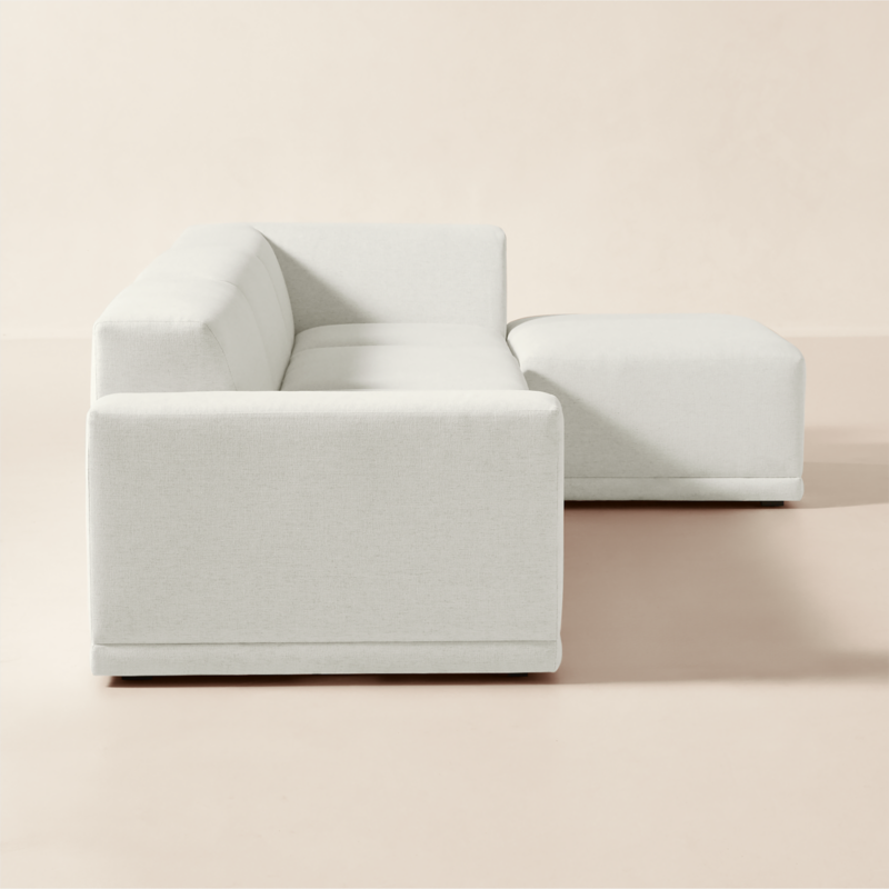Faible 4-Piece L-Shaped White Performance Linen Standard Depth Sectional Sofa with Left Arm - image 5 of 16