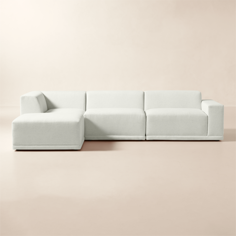 Faible 4-Piece L-Shaped White Performance Linen Standard Depth Sectional Sofa with Right Arm - image 0 of 15