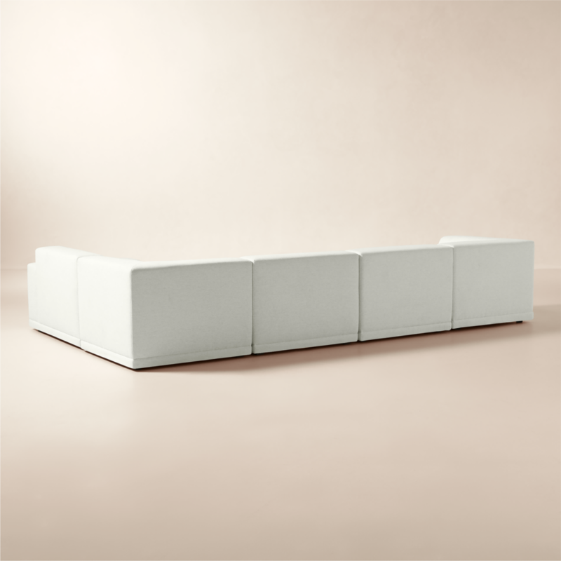 Faible 6-Piece U-Shaped White Performance Linen Standard Depth Sectional Sofa with Left Arm - image 6 of 15
