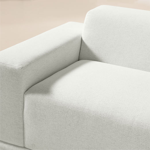 Faible White Performance Linen Standard Depth Left-Arm Chair