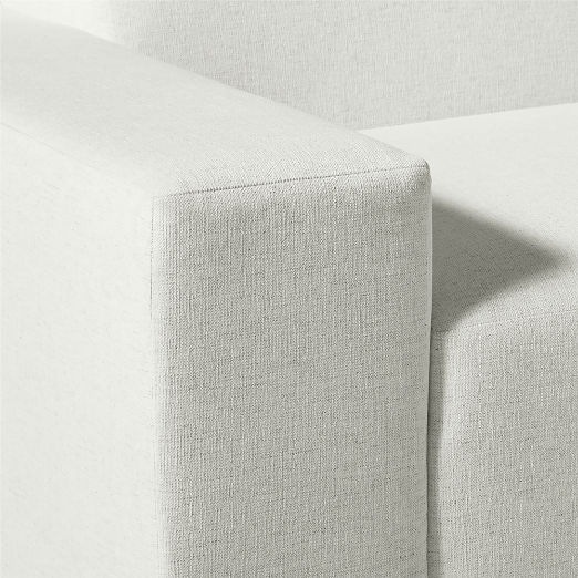 Faible 4-Piece L-Shaped White Performance Linen Standard Depth Sectional Sofa with Left Arm