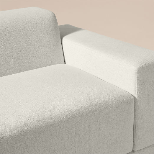 Faible 6-Piece U-Shaped White Performance Linen Standard Depth Sectional Sofa with Right Arm