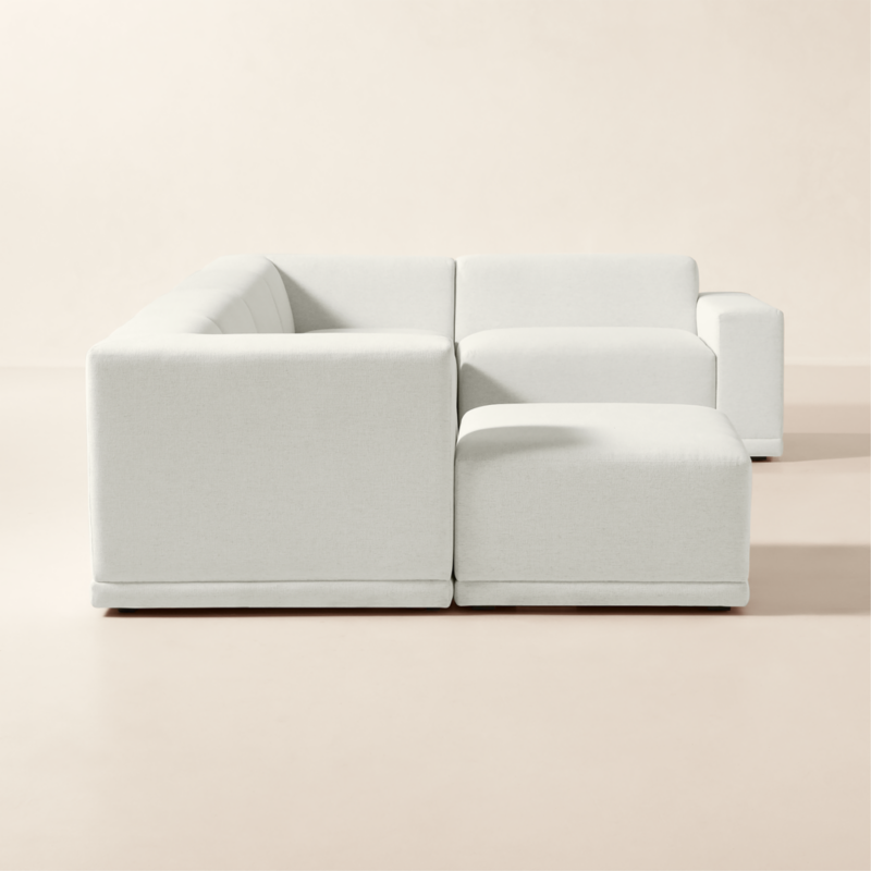 Faible 6-Piece U-Shaped White Performance Linen Standard Depth Sectional Sofa with Right Arm - image 5 of 16