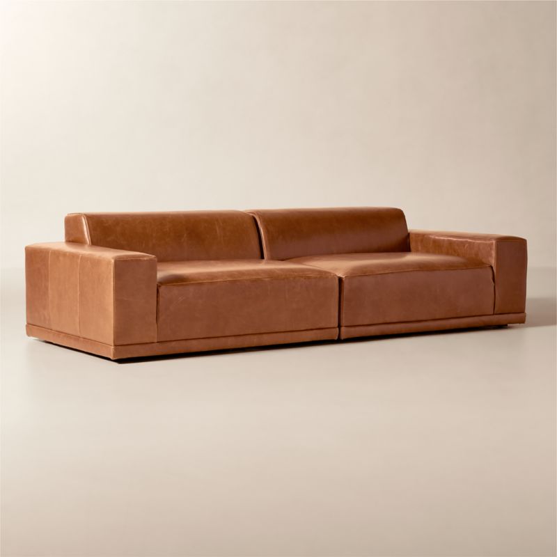Faible Deep Depth 2-Piece Leather Sectional Sofa - image 2 of 7