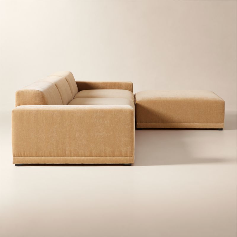 Faible 4-Piece Modular Wheat Performance Chenille Deep Depth Sectional Sofa - image 3 of 9