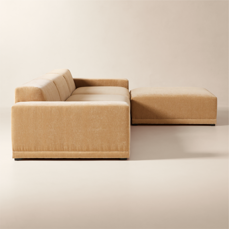 Faible 4-Piece Modular Wheat Performance Chenille Deep Depth Sectional Sofa - image 3 of 11