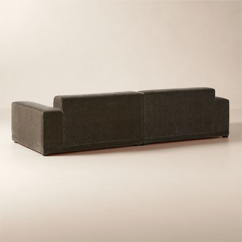 Faible 2-Piece Grey Performance Velvet Deep Depth Sectional Sofa - image 4 of 8