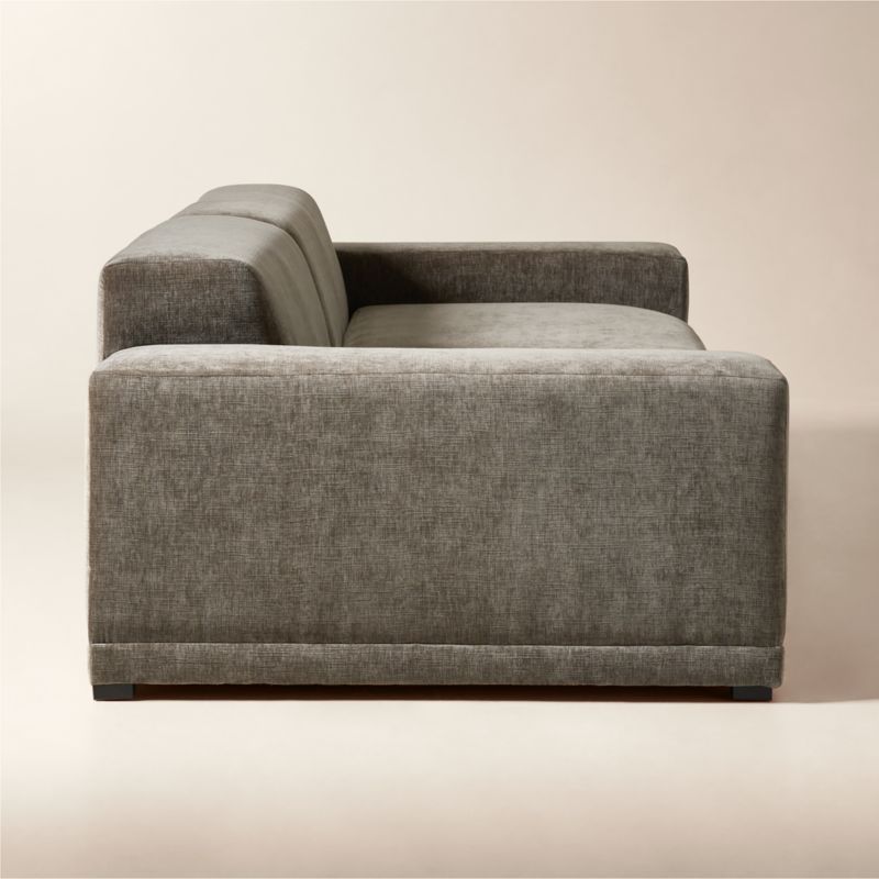 Faible 2-Piece Grey Performance Velvet Deep Depth Sectional Sofa - image 3 of 8