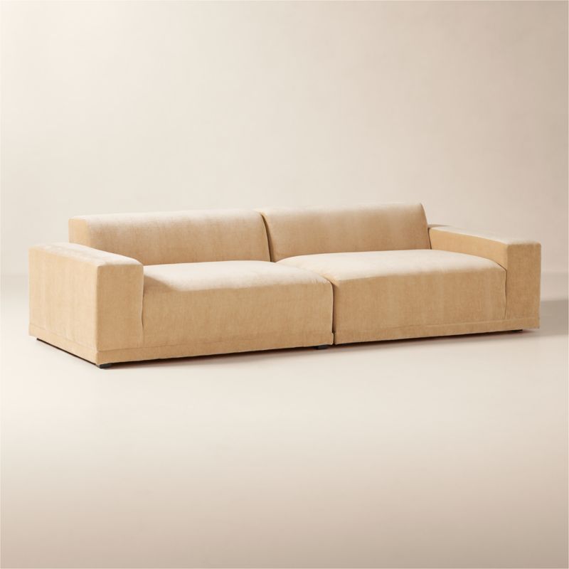 Faible 2-Piece Wheat Performance Chenille Deep Depth Sectional Sofa - image 2 of 8