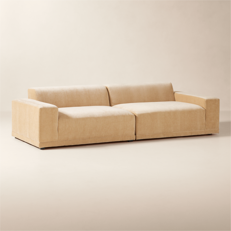 Faible 2-Piece Wheat Performance Chenille Deep Depth Sectional Sofa - image 2 of 10