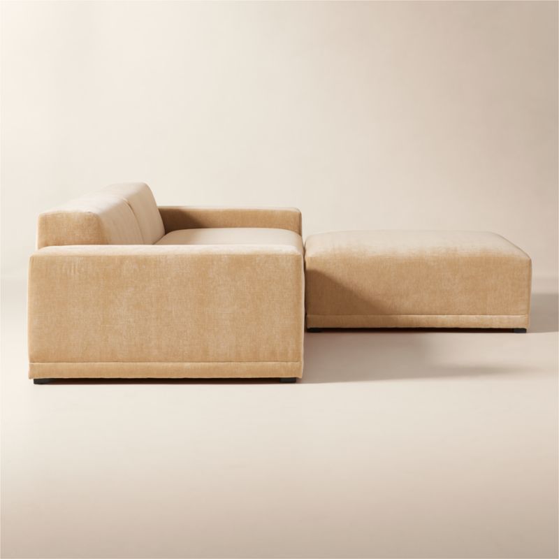 Faible 3-Piece Wheat Performance Chenille Deep Depth Sectional Sofa with Ottoman - image 3 of 8