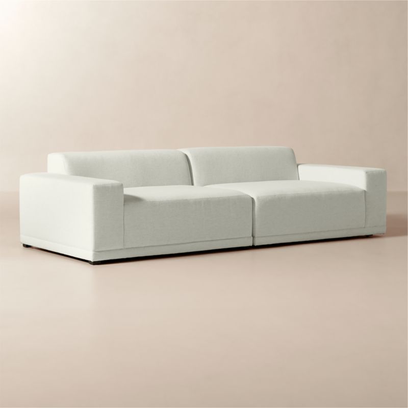 Faible 2-Piece White Performance Fabric Deep Depth Sectional Sofa - image 2 of 8