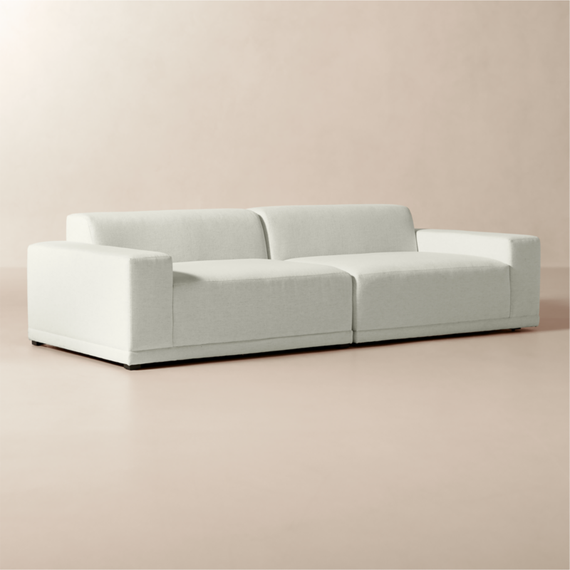 Faible 2-Piece White Performance Fabric Deep Depth Sectional Sofa - image 2 of 10