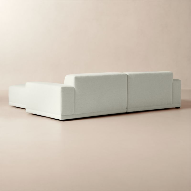 Faible 3-Piece White Performance Fabric Deep Depth Sectional Sofa with Ottoman - image 4 of 8