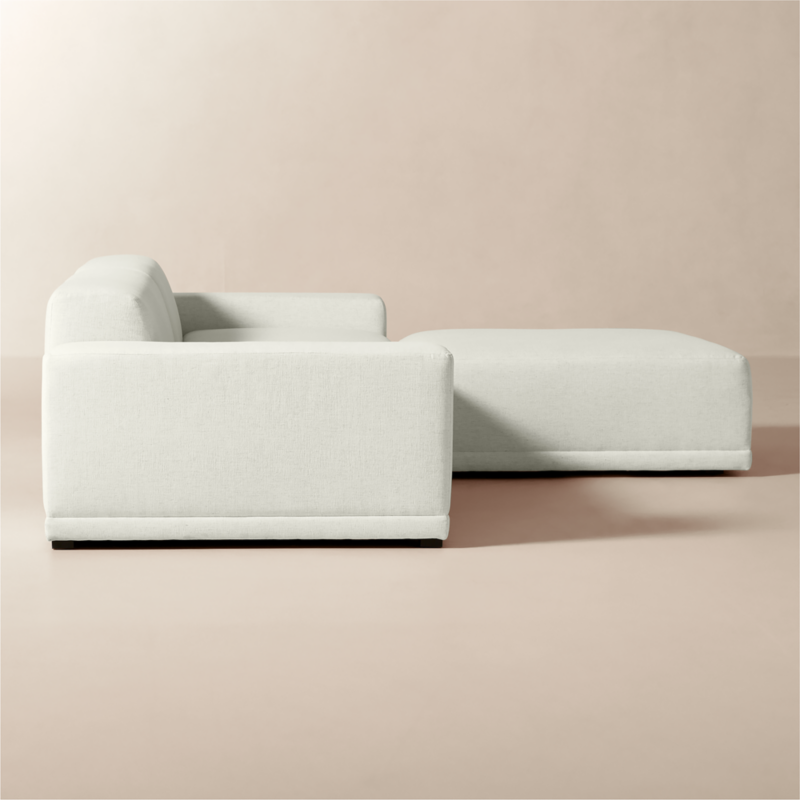 Faible 3-Piece White Performance Fabric Deep Depth Sectional Sofa with Ottoman - image 3 of 10
