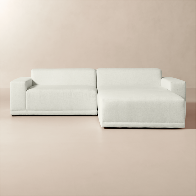 Faible 3-Piece White Performance Fabric Deep Depth Sectional Sofa with Ottoman - image 0 of 10