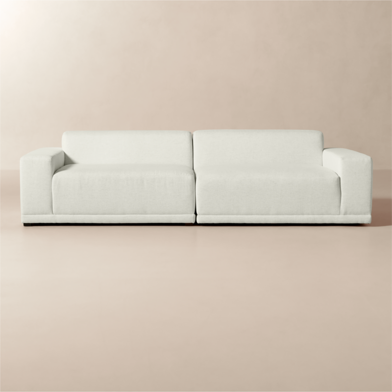 Faible 2-Piece White Performance Fabric Deep Depth Sectional Sofa - image 0 of 10