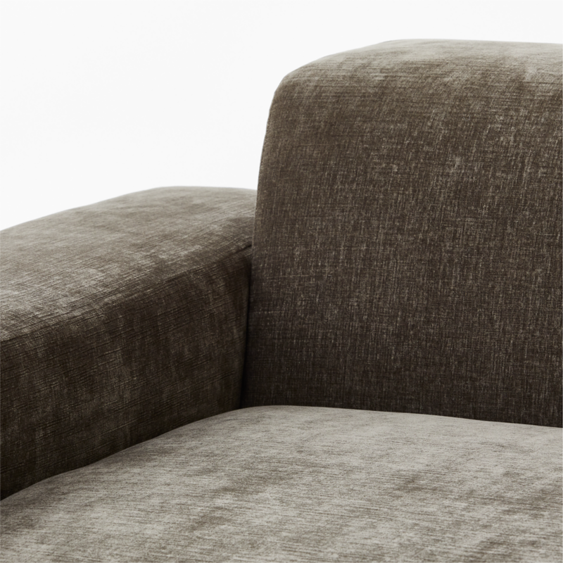 Faible 4-Piece Grey Performance Velvet Deep Depth Sectional Sofa with Left-Arm - image 8 of 15