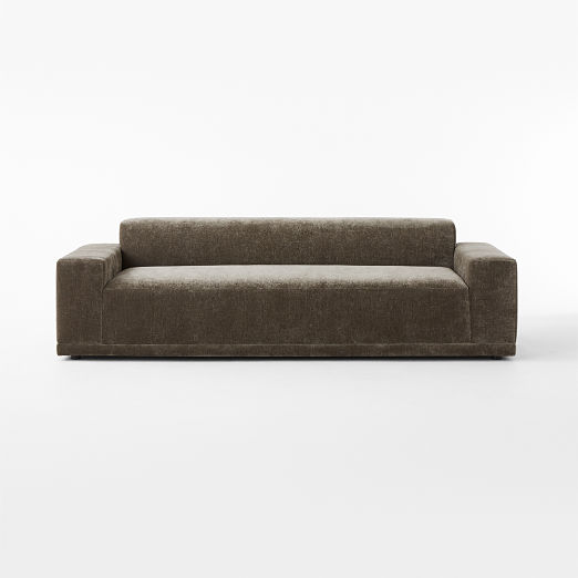 Faible 100" Grey Performance Velvet Sofa