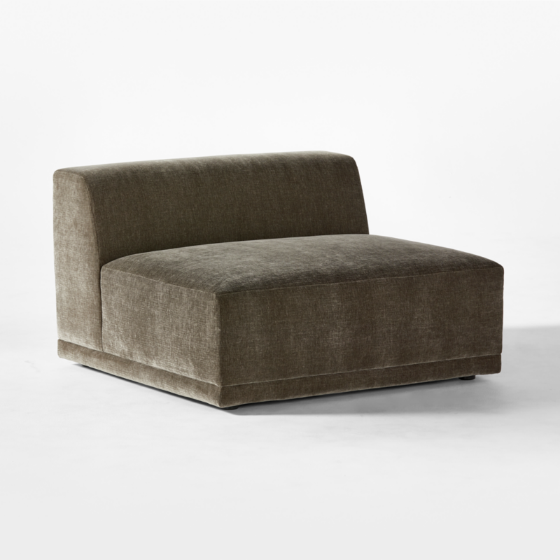 Faible Grey Performance Velvet Deep Depth Armless Chair - image 3 of 8