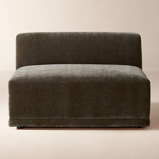 Faible Grey Performance Velvet Deep Depth Armless Chair
