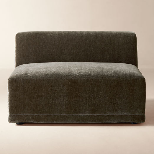 Faible Grey Performance Velvet Deep Depth Armless Chair