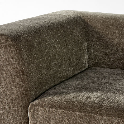 Faible Grey Performance Velvet Deep Depth Corner Chair