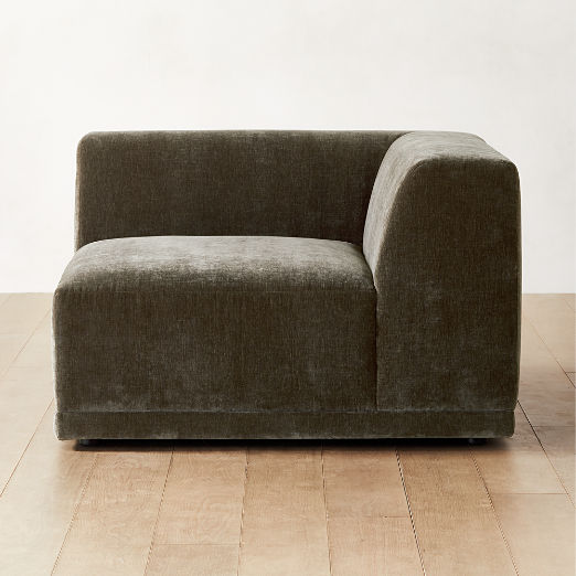 Faible Grey Performance Velvet Corner Chair