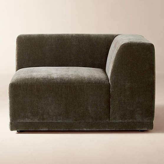 Faible Grey Performance Velvet Deep Depth Corner Chair
