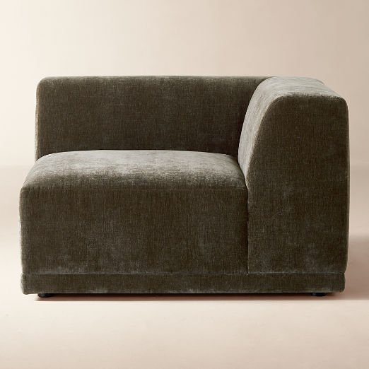 Faible Grey Performance Velvet Deep Depth Corner Chair