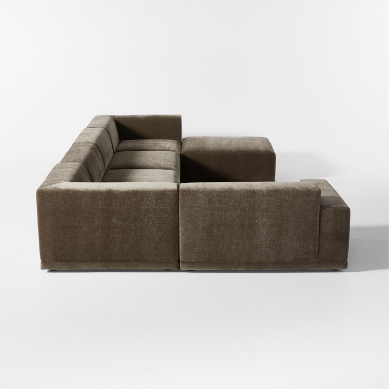 Faible 6-Piece U-Shaped Grey Performance Velvet Deep Depth Sectional Sofa with Left-Arm - image 6 of 14