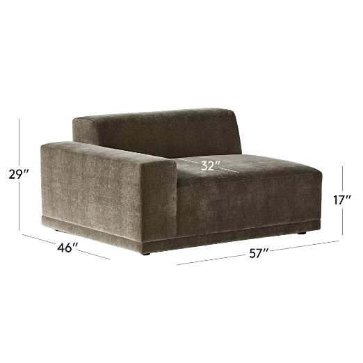 Faible Grey Performance Velvet Left-Arm Chair