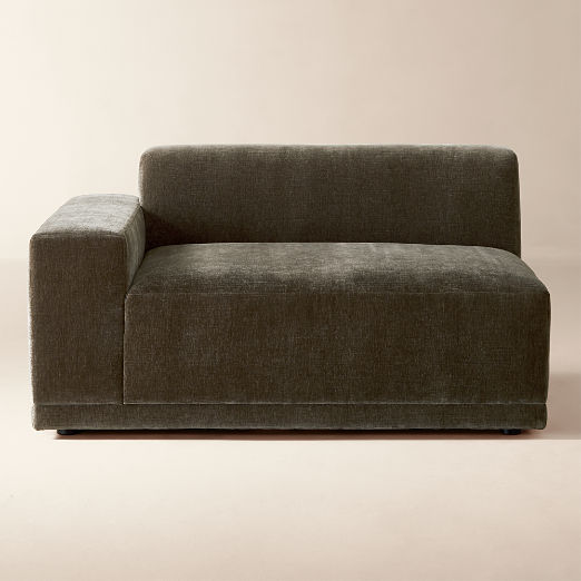 Faible Grey Performance Velvet Deep Depth Left-Arm Chair