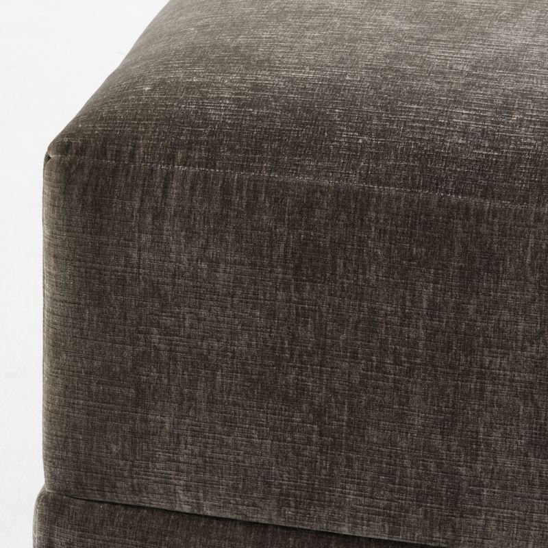 Faible Grey Performance Velvet Ottoman - image 6 of 7